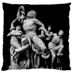 Laocoon Sculpture Over Black Large Flano Cushion Case (Two Sides) Front