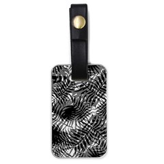 Tropical Leafs Pattern, Black And White Jungle Theme Luggage Tag (one Side) by Casemiro