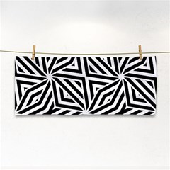 Black And White Abstract Lines, Geometric Pattern Hand Towel by Casemiro