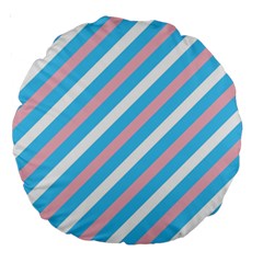 Transgender Pride Diagonal Stripes Pattern Large 18  Premium Round Cushions by VernenInk