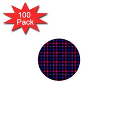 Bisexual Pride Checkered Plaid 1  Mini Buttons (100 Pack)  by VernenInk