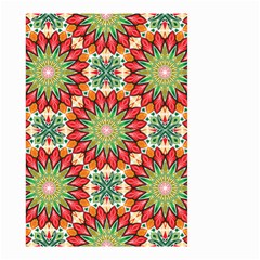 Red Green Floral Pattern Small Garden Flag (two Sides) by designsbymallika