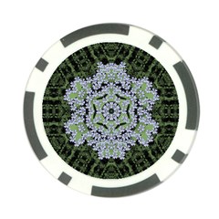 Calm In The Flower Forest Of Tranquility Ornate Mandala Poker Chip Card Guard by pepitasart