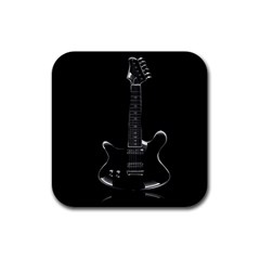 Fractal Guitar Rubber Square Coaster (4 Pack)  by Sparkle