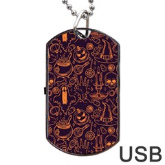 Halloween Pattern 5 Dog Tag Usb Flash (one Side) by designsbymallika