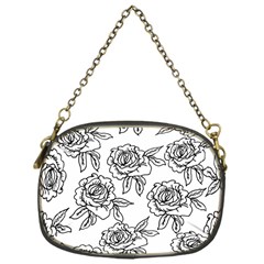 Line Art Black And White Rose Chain Purse (one Side) by MintanArt