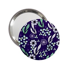 Floral Blue Pattern 2 25  Handbag Mirrors by MintanArt