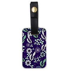 Floral Blue Pattern  Luggage Tag (one Side) by MintanArt