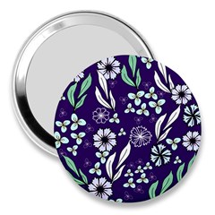 Floral Blue Pattern  3  Handbag Mirrors by MintanArt