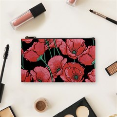 Red Flowers Cosmetic Bag (small) by goljakoff