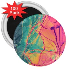 Alcohol Ink 3  Magnets (100 Pack) by Dazzleway