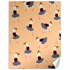 Cute  Pattern With  Dancing Ballerinas On Pink Background Canvas 12  X 16  by EvgeniiaBychkova