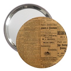 Antique Newspaper 1888 3  Handbag Mirrors by ArtsyWishy