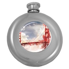 Golden Bridge Round Hip Flask (5 Oz) by goljakoff