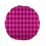 Pink Diamond Pattern Standard 15  Premium Flano Round Cushions Back