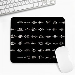 Electrical Symbols Callgraphy Short Run Inverted Large Mousepads by WetdryvacsLair