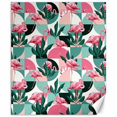 Beautiful Flamingo Pattern Canvas 8  X 10  by designsbymallika