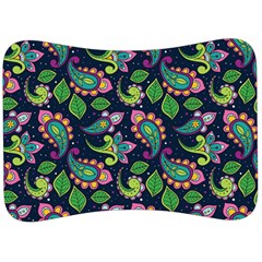 Paisley Green Print Velour Seat Head Rest Cushion by designsbymallika