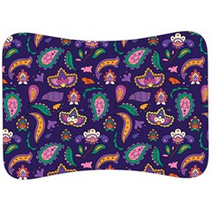 Paisley Print 2 Velour Seat Head Rest Cushion by designsbymallika