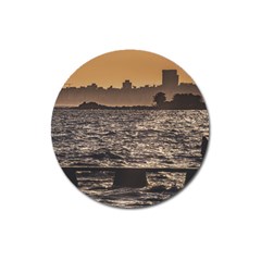 Cityscape Coastal Scene Montevideo Uruguay Magnet 3  (round) by dflcprintsclothing