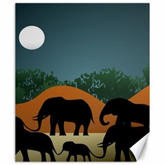 Elephant Family Illustration Canvas 20  X 24  by dflcprintsclothing