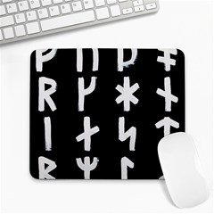 Younger Futhark Rune Set Collected Inverted Large Mousepads by WetdryvacsLair