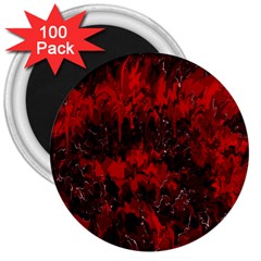 Red Abstract 3  Magnets (100 Pack) by Dazzleway