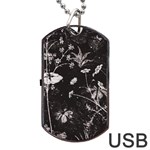 Dark Floral Artwork Dog Tag USB Flash (One Side) Front