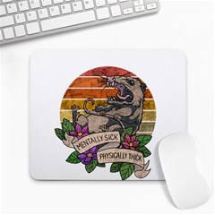 Possum - Mentally Sick Physically Thick Large Mousepads by Valentinaart