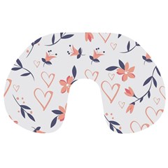 Flowers And Hearts Travel Neck Pillow by Sobalvarro