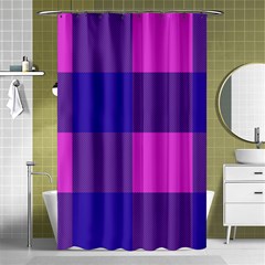 Blue And Pink Buffalo Plaid Check Squares Pattern Shower Curtain 48  X 72  (small)  by yoursparklingshop