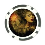 Surreal Steampunk Queen From Fonebook Poker Chip Card Guard Front