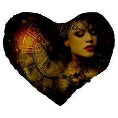 Surreal Steampunk Queen From Fonebook Large 19  Premium Heart Shape Cushions by 2853937