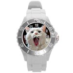 Wow Kitty Cat From Fonebook Round Plastic Sport Watch (L) Front