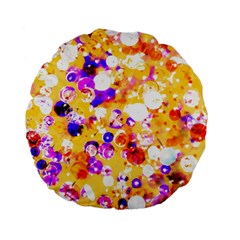 Summer Sequins Standard 15  Premium Flano Round Cushions by essentialimage