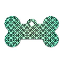 Pattern Texture Geometric Pattern Green Dog Tag Bone (two Sides) by Dutashop