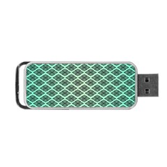 Pattern Texture Geometric Pattern Green Portable Usb Flash (one Side) by Dutashop