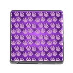 Pattern Texture Feet Dog Purple Memory Card Reader (Square 5 Slot) Front