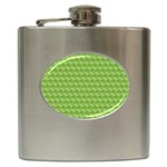 Green Pattern Ornate Background Hip Flask (6 oz) Front