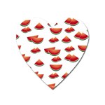 Summer Watermelon Pattern Heart Magnet Front