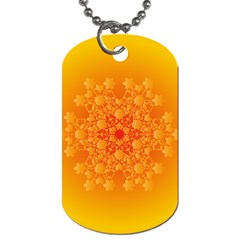 Fractal Yellow Orange Dog Tag (one Side) by Dutashop