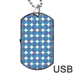 Geometric Dots Pattern Dog Tag Usb Flash (one Side) by Dutashop