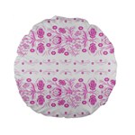 Pink flowers Standard 15  Premium Flano Round Cushions Back