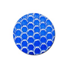 Hexagon Windows Rubber Round Coaster (4 Pack)  by essentialimage365