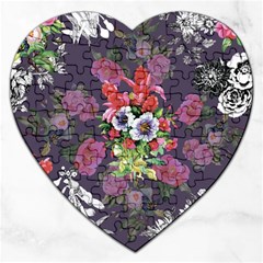 Purple Flowers Jigsaw Puzzle (heart) by goljakoff