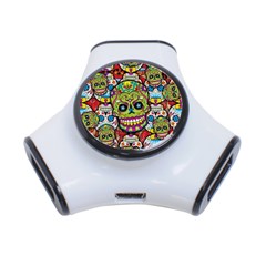 Sugar Skulls 3-port Usb Hub by ExtraGoodSauce