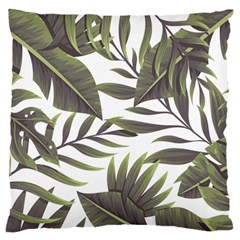 Green Leaves Large Flano Cushion Case (one Side) by goljakoff