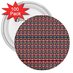 Native American Pattern 3  Buttons (100 Pack)  by ExtraGoodSauce