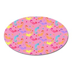 Watercolor Cats Pattern Oval Magnet by ExtraAwesomeSauce