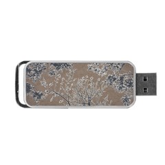 Linear Textured Botanical Motif Design Portable Usb Flash (one Side) by dflcprintsclothing